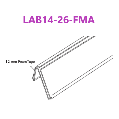 Clear Angled Data Strip Front Mount with Adhesive Backing LAB14 - Hang and Display