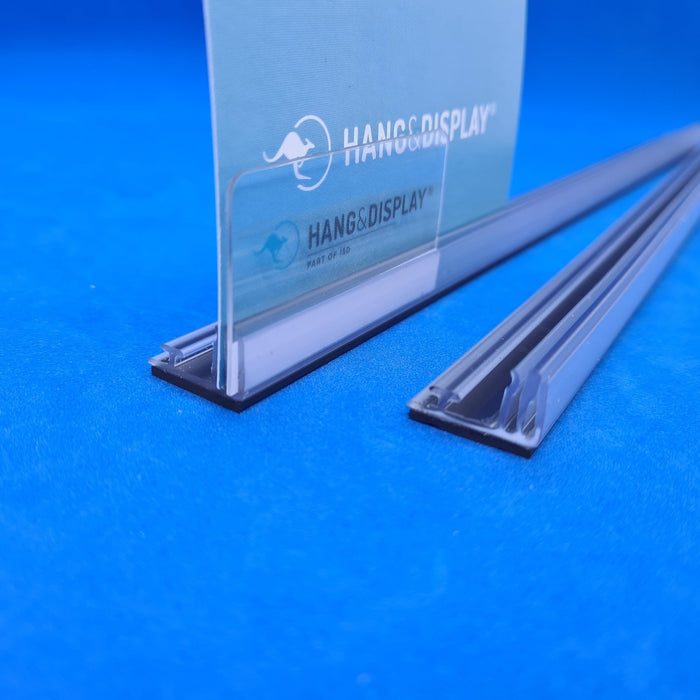 Magnetic Shelf Merchandising Rail with Double Card Holder and T-Rail