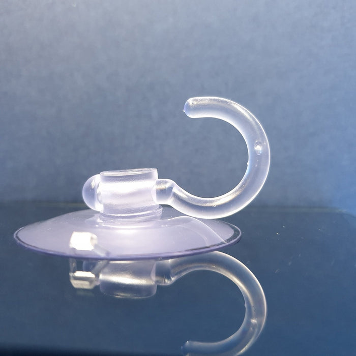 Suction Cup Transparent 42mm Double Cups with Plastic J Hook SUC7-42 - Hang and Display