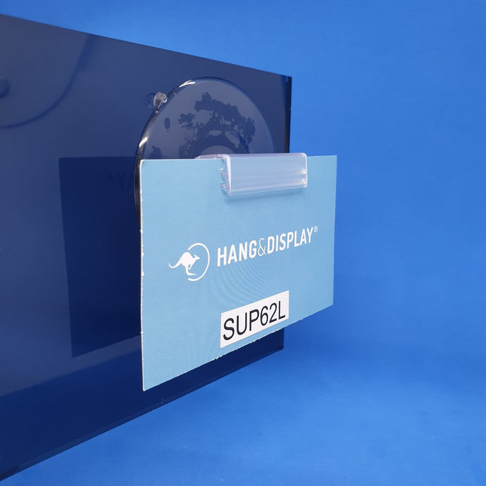 Suction Cup with Parallel SuperGrip Sign Holder up to 2mm Capacity SUP62-Supergrip with Suction Cup-Hang and Display