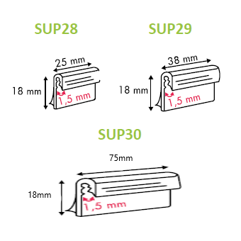 SuperGrip Adhesive Base Parallel Sign Holder up to 1.5mm Capacity SUP28 SUP29 SUP30-Supergrips-Hang and Display