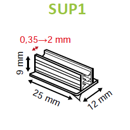 SuperGrip Sign Holder 12mm Adhesive Base 0.35mm to 2mm Capacity SUP1 SUP2-Supergrips-Hang and Display