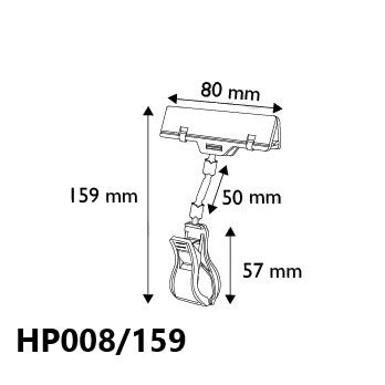 POS Ticket and Sign Holder with Claw Grip and Wide Card Holder HP008