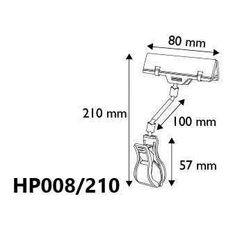 POS Ticket and Sign Holder with Claw Grip and Wide Card Holder HP008