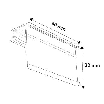 SuperGrip Sign Holder for Glass Shelf SUP44