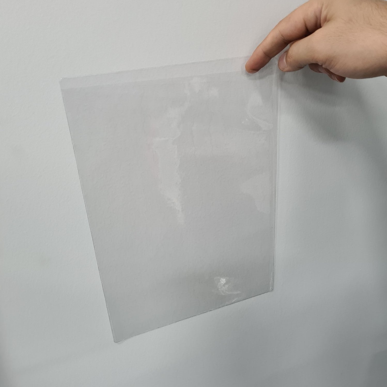 Adhesive Backed Clear PVC Pockets and Sleeves POC1-ADH — Hang and Display