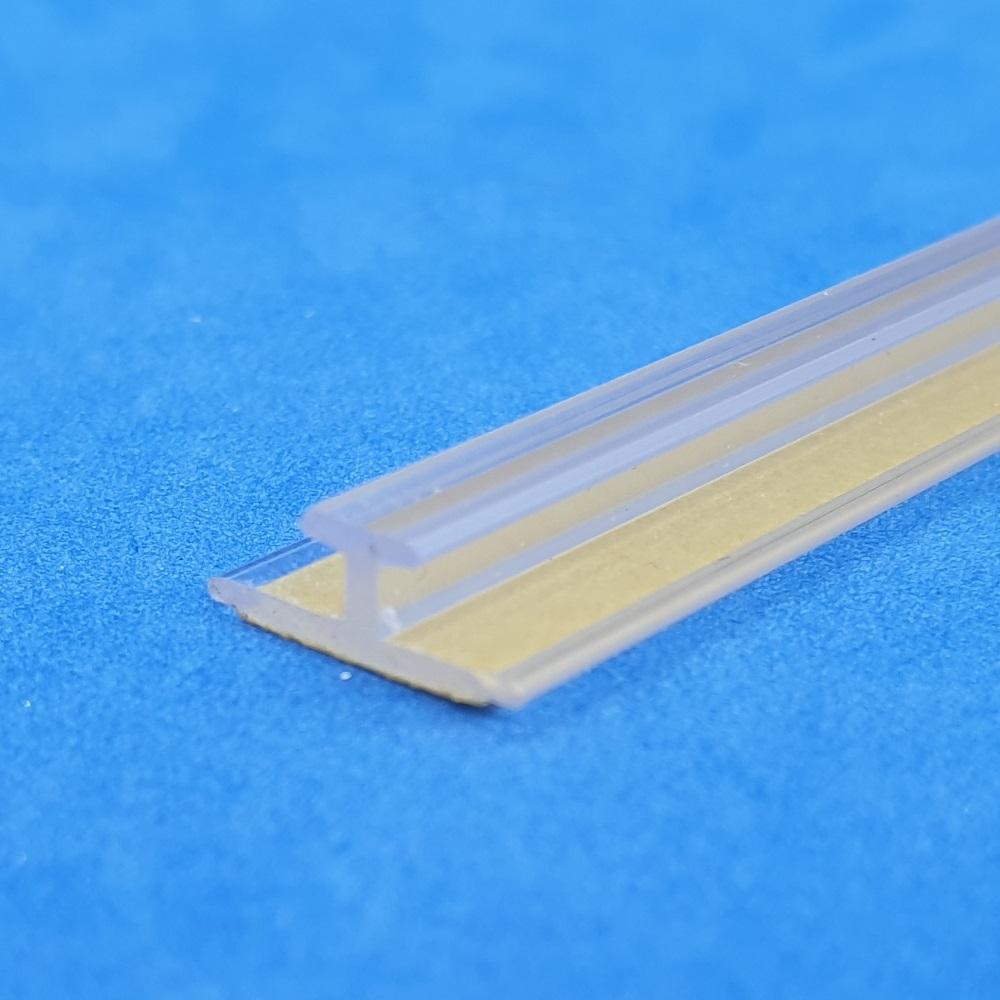 Adhesive Transparent T-Rail Shelf Merchandising Strip — Hang and Display