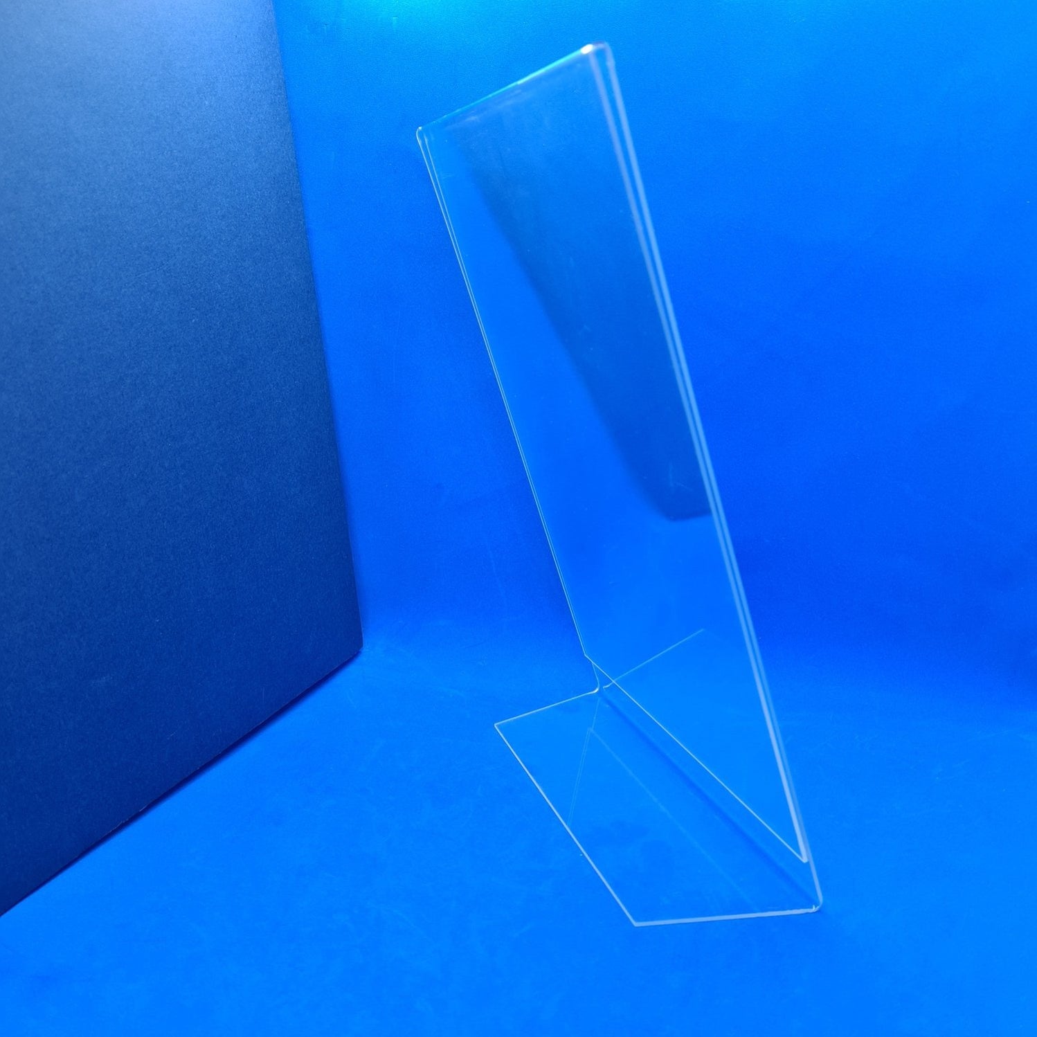 Angled Clear Counter Top Sign Holder & Menu Stand A3 — Hang and Display