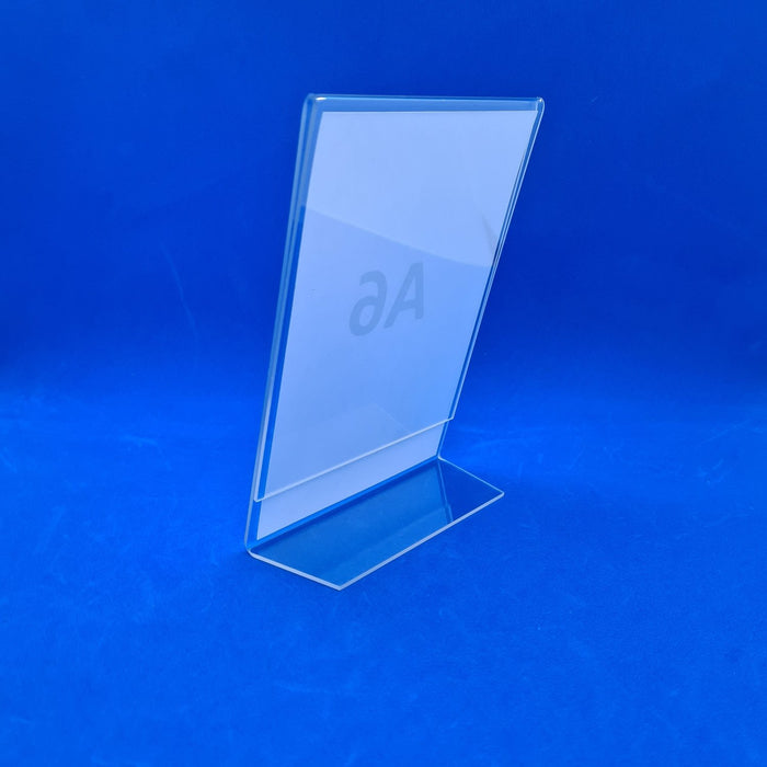 Angled Clear Counter Top Sign Holder & Menu Stand A6