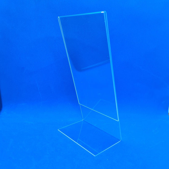 Angled Clear Counter Top Sign Holder & Menu Stand DL