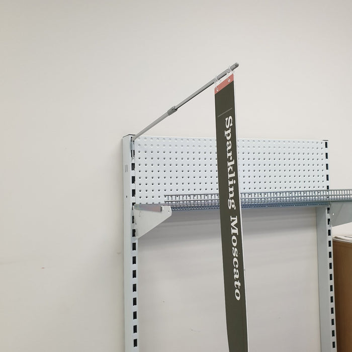 Gondola Post Banner Arm Sign Holder with Telescopic Rod and 2 Hooks BAN-AS-Banner Holders-Hang and Display