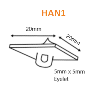 Ceiling Hanger Plastic Hooks Adhesive Base HAN0 HAN1 HAN2 HAN3 HAN4 - Hang and Display
