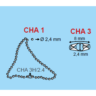 Chromed Metal Pearl Ball Chain Link Fastener CHA1 - Hang and Display