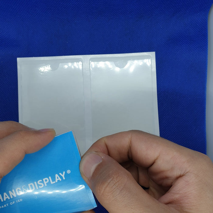 clear adhesive business card sleeves Clear Adhesive Business Card Holder BAD15 — Hang and Display