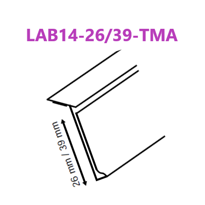 Clear Angled Data Strip Top Mount with Adhesive Backing LAB14 - Hang and Display