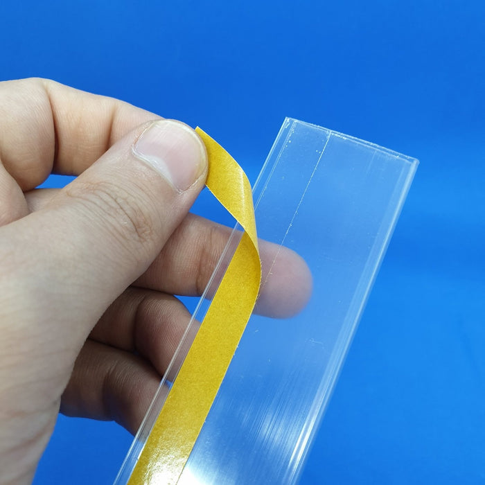 Clear Flat Data Strip with Adhesive Backing 30mm Ticket Height LAB4-30 - Hang and Display