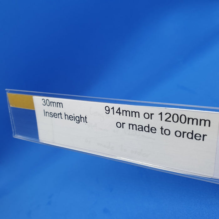 Clear Flat Data Strip with Adhesive Backing 30mm Ticket Height LAB4-30 - Hang and Display