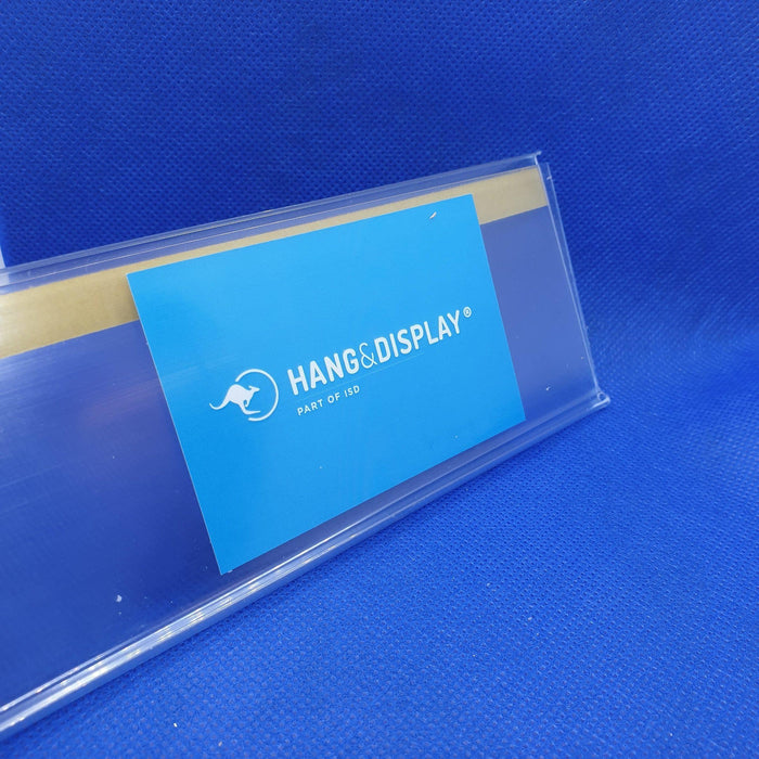 Clear Flat Data Strip with adhesive backing 60mm ticket height LAB4-60 - Hang and Display