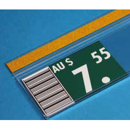 Clear Hinged Data Strip with Adhesive Front Tape LAB12 - Hang and Display