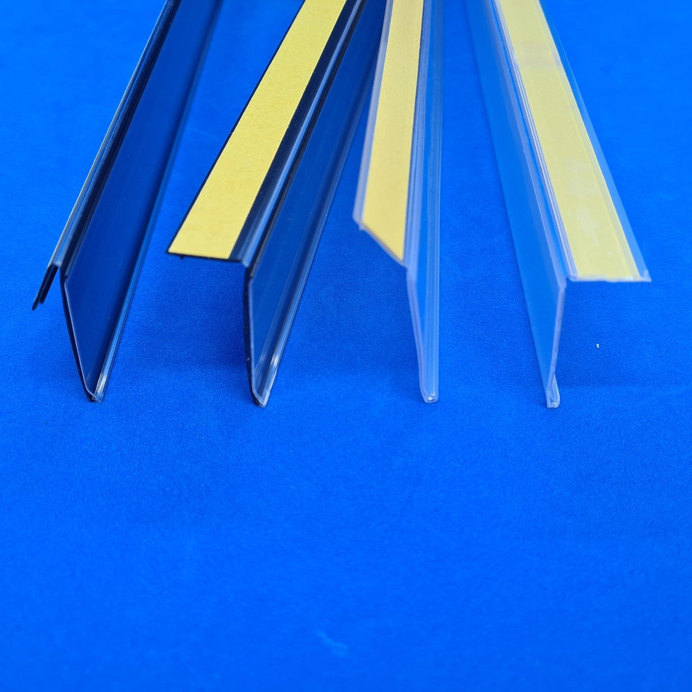 Clear Hinged Data Strip with Adhesive Front Tape LAB12 - Hang and Display