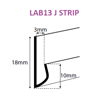 Clear PVC J Strip Profile with Adhesive LAB13-J - Hang and Display