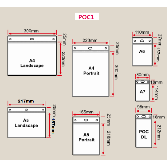 Clear PVC Pockets and Sleeves POC1 - Hang and Display