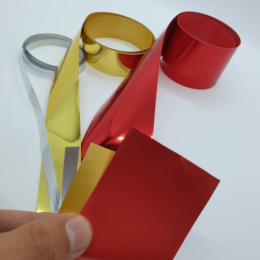 Decorative Metallic Ribbon Rolls Red, Gold or Silver Extra Long