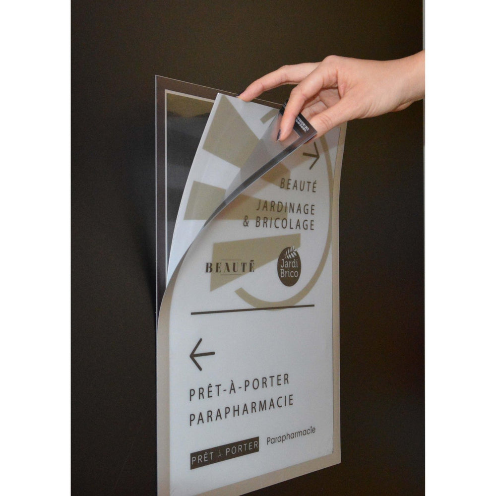 Duraframe Removable Adhesive Sign Holder Sleeve with Magnetic Closure POC4-Adhesive Pockets-Hang and Display