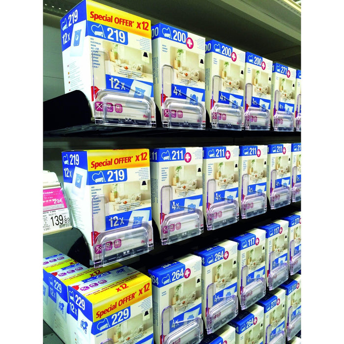 Easy Facing Merchandising Pusher Divider System for Crossbars - Hang and Display