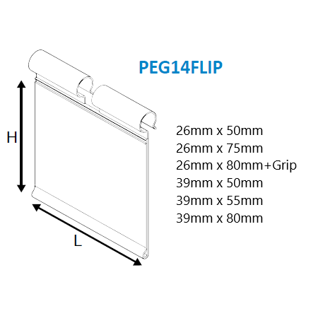 Flip Ticket Holder for Merchandising Hooks PEG14FLIP - Hang and Display