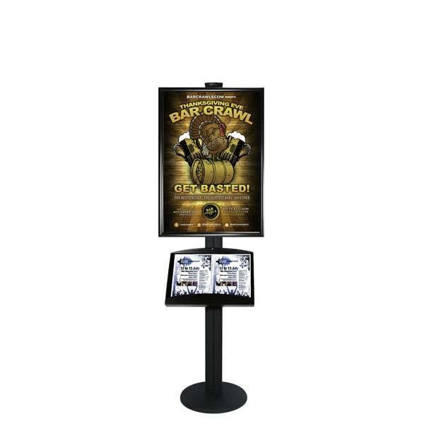 Free Standing A1 Snap Frame and Brochure Tray Combined Display APS-A1-BT - Hang and Display