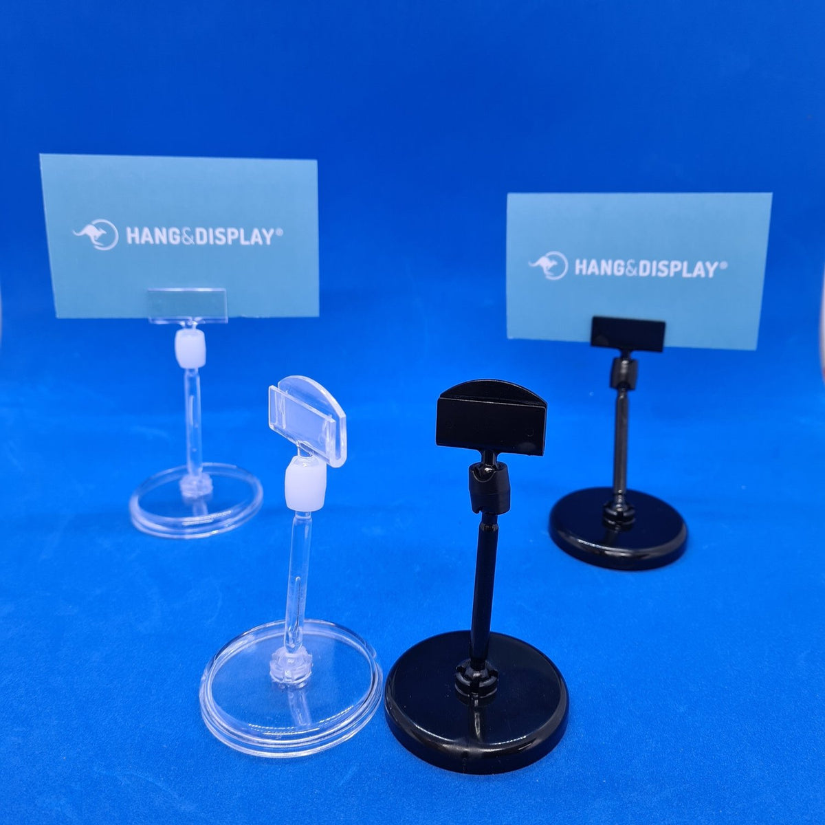 Freestanding POS Plastic Ticket and Sign Holder Round Base — Hang and ...