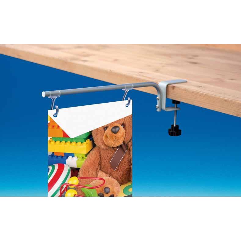 G Clamp Shelf Mounted 21cm Banner and Sign Holder BAN34