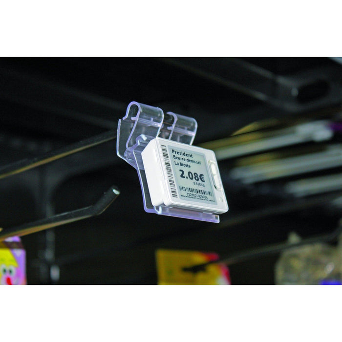 Hook Mounted Adjustable Individual Electronic Label Holder for Hanshow, Pricer & Altierre - Hang and Display