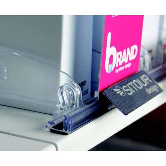 Card Holder Rails Magnetic Shelf Merchandising Rail with Double Card Holder and T-Rail ...