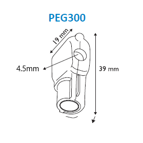 Merchandising Hook Security Lock PEG300 - Hang and Display