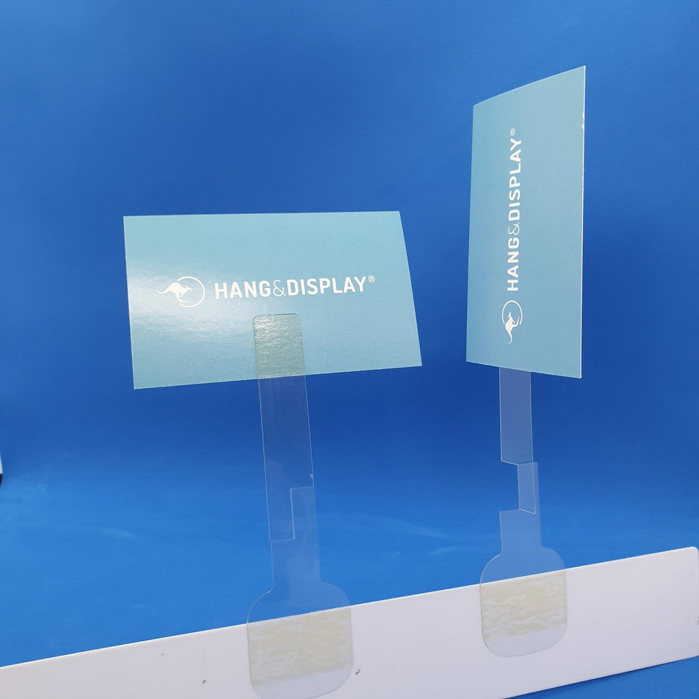 Plastic Transparent Shelf Wobbler Stem 2 Positions with Adhesive Pads
