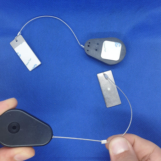 Security Tether with Retractable Cable and Adhesive PUL - Hang and Display