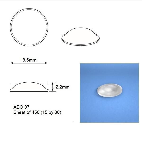 Self Adhesive Small Hemispherical Bumpon Rubber Anti Vibration Bumper ABO-07-Bumper-Hang and Display