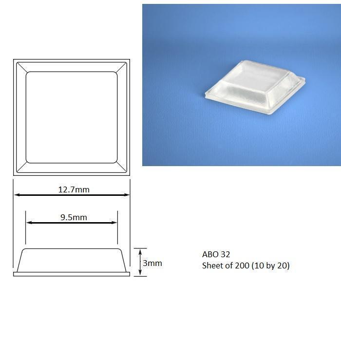 Self Adhesive Square Bumpon Rubber Anti Vibration Bumper ABO-32-Bumper-Hang and Display