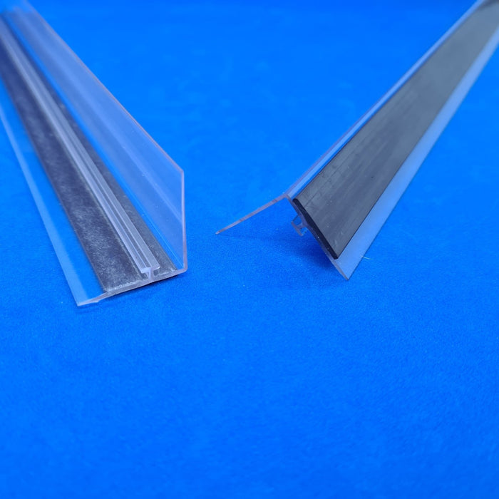 Shelf Stopper Strip Clear PVC with T-Rail and Magnetic Base