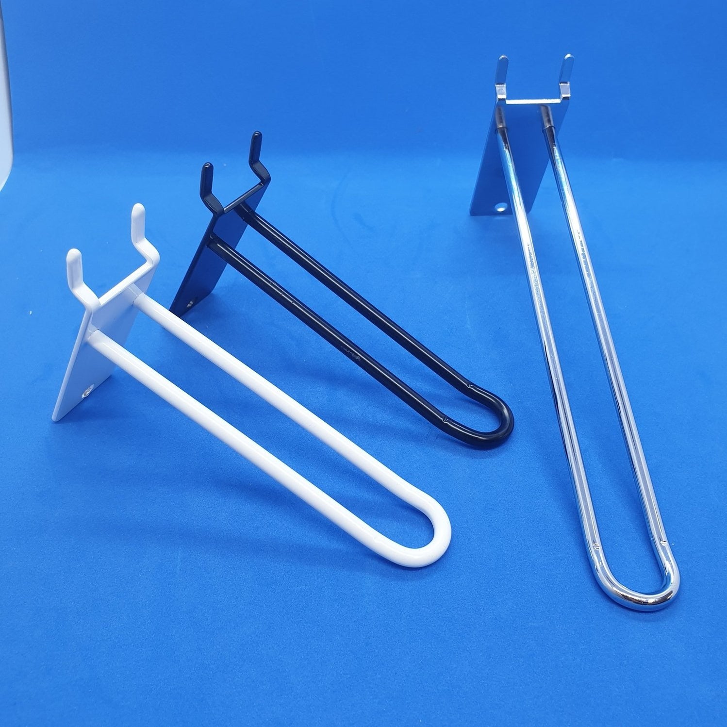 Slatwall and Pegboard Loop Double Prong Metal Display Hooks — Hang and ...