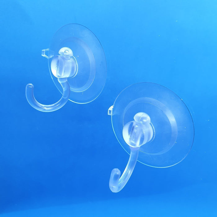 Suction Cup Transparent 42mm Double Cups with Plastic J Hook SUC7-42 - Hang and Display