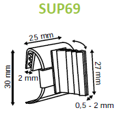 SuperGrip Adjustable Perpendicular Sign Holder for Data Strips and Shelves SUP69 - Hang and Display