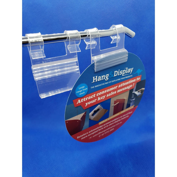 SuperGrip Double Hook Hanging Sign Holder for Wire Basket and Grid Mesh SUP50 - Hang and Display