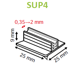 SuperGrip Sign Holder 25mm Adhesive Base 0.35mm to 2mm Capacity SUP4 SUP5-Supergrips-Hang and Display