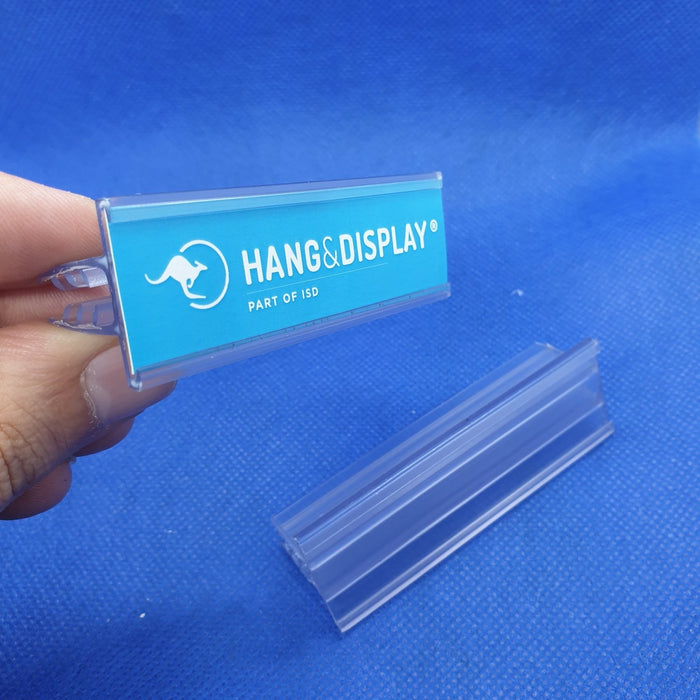 SuperGrip Sign Holder for Glass Shelf SUP43 - Hang and Display