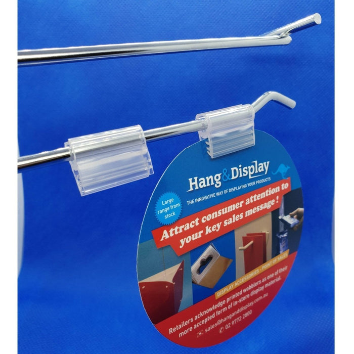 SuperGrip Snap-on Sign Holder for Wire Basket, Grid Mesh and Hooks SUP54 - Hang and Display