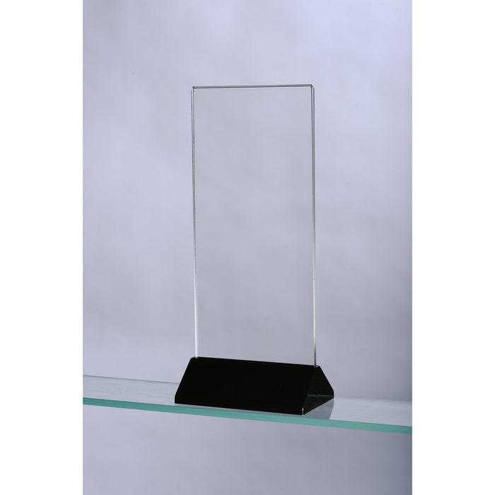 Table Top Acrylic Menu Holder with Black Pyramid Plastic Base