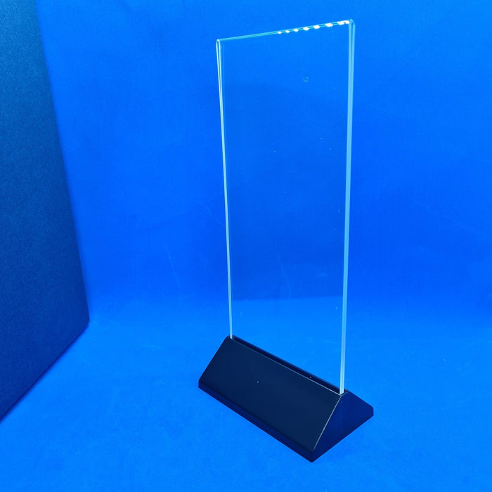 Table Top Acrylic Menu Holder with Black Pyramid Plastic Base